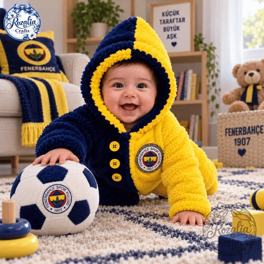 Fenerbahce Baby Sherpa Snowsuit Navy Yellow Cute Hooded Romper 13 Fenerbahce Baby Sherpa Snowsuit Navy Yellow Cute Hooded Romper